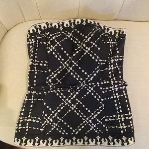 White house black market strapless top with belt